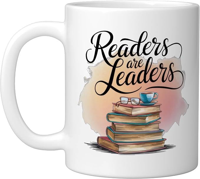 Readers Are Leaders Motivational Reading Book Quote Ceramic Mug by Unknown