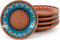 Cactus Canyon Ceramics Spanish Terracotta 5-Piece Small Tapa Plate Set, Multicolor