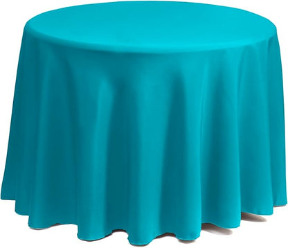 Gee Di Moda Round Tablecloth - 108 Inch Caribbean Round Table Cloth for 48 to 72 Inch Round Tables - Heavy Duty Washable Fabric - for Buffet Table, Holiday Party, Dinner, Wedding & Baby Shower