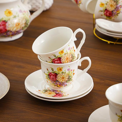 20-Pieces Porcelain Tea Sets For Women, Tea Set For Adult - Image 8