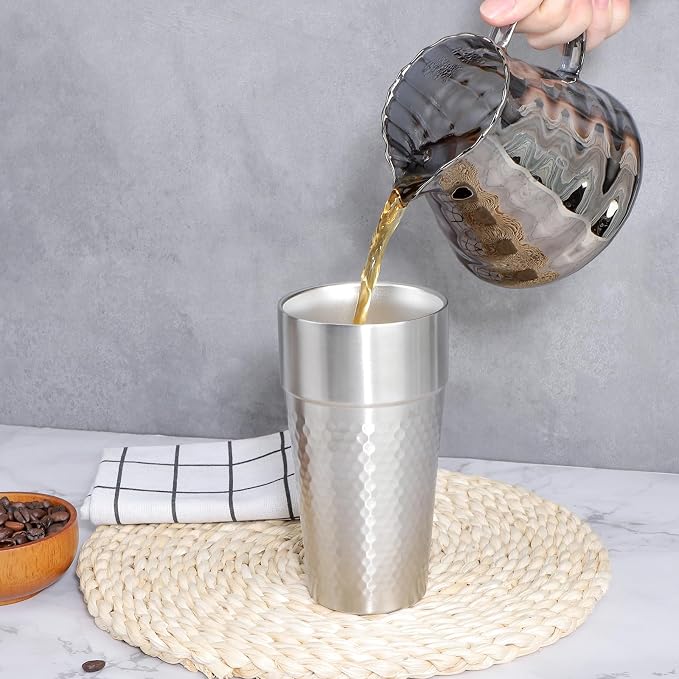 Beasea Stainless Steel Cups 19 oz, 8 Pack Large 18.6oz 550ml Stainless Steel - Image 6