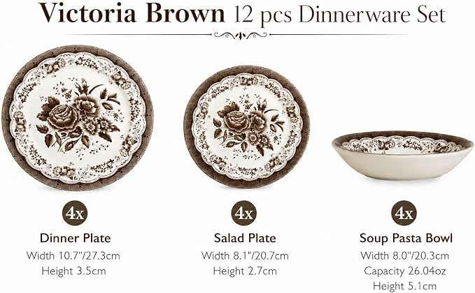 12-Piece Porcelain Dinnerware Set - Image 3