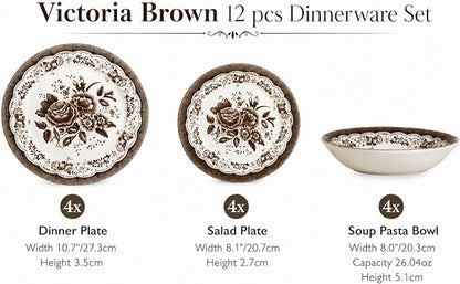 12-Piece Porcelain Dinnerware Set - Image 3