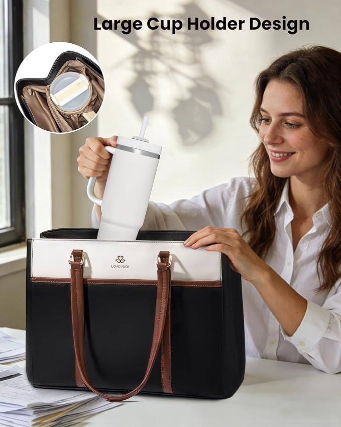 LOVEVOOK Lunch Bag for Women, Work Laptop Tote Bag - Image 5