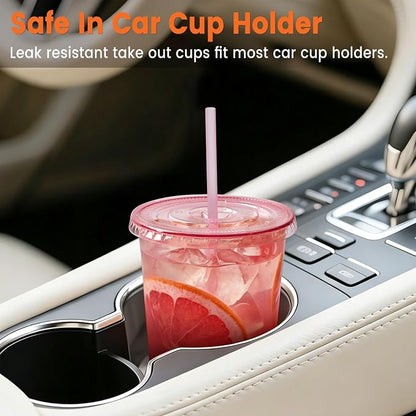 100 Sets - 16oz Pink Plastic Cups - Image 8