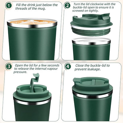 Insulated Travel Coffee Mug Reusable Coffee Tumbler Cup - Image 8