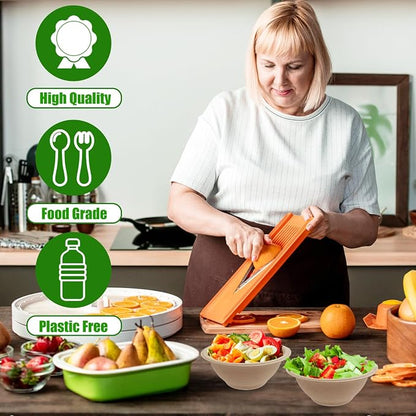 Tiaiidi 200 Pack Compostable Natural Paper Bowls, 8 oz Disposable Paper Bowls - Image 5