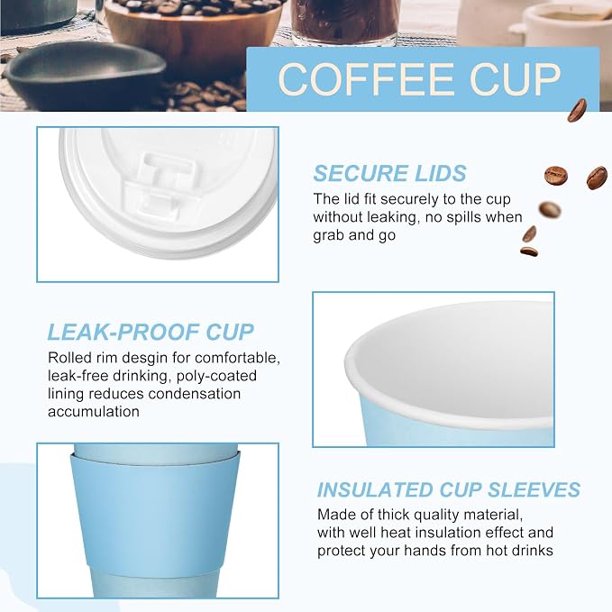 Patelai 48 Pcs 12 oz Disposable Coffee Cups - Image 3