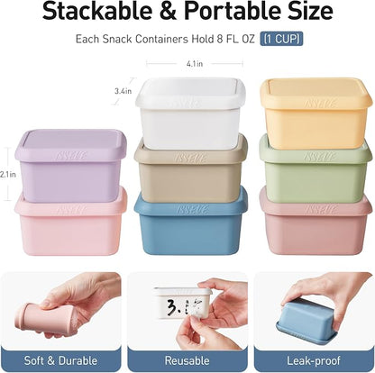 ISSEVE 8Pack 8oz Silicone Snack Containers - Image 2