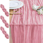 Cheesecloth Table Runner 10FT 3Pcs Pink Boho Gauze Rustic Sheer Runners | by Xiomot