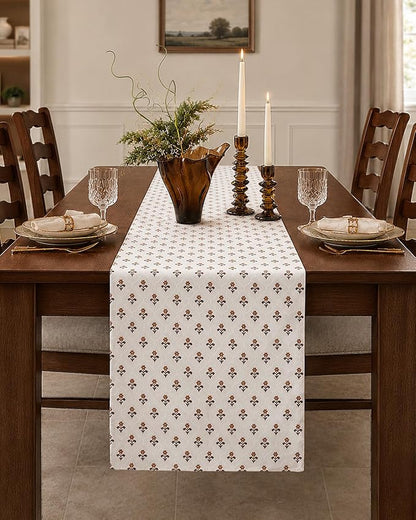 13"x 72" Jacquard Woven Chenille Table Runner, Floret Grace | Exquisite Jacquard - Image 5