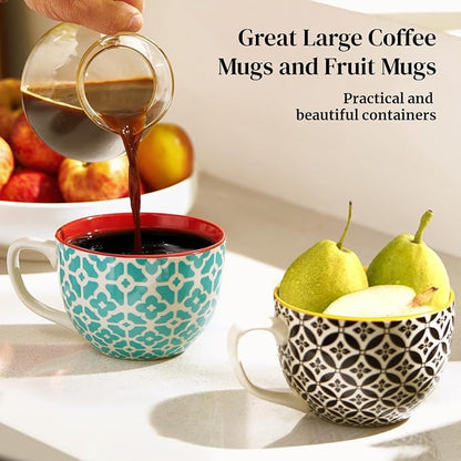 DOWAN 24 OZ Boho Mosaic Soup Mugs - Image 5