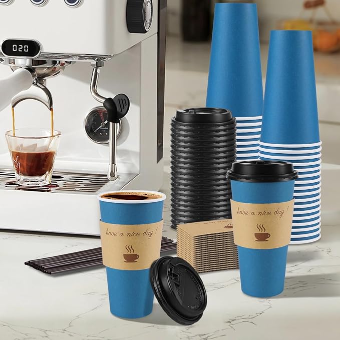 Clawsoff 50 Pack 20 oz Disposable Paper Coffee Cups - Image 5