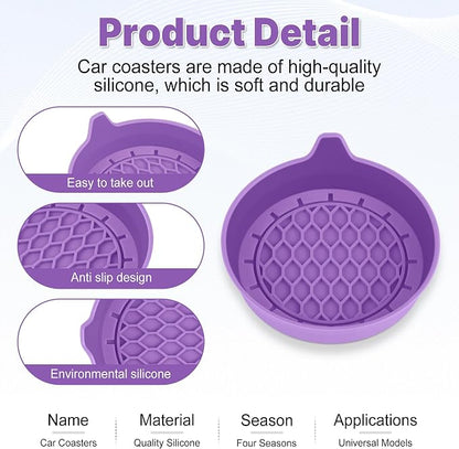 Car Cup Holder Coaster, Silicone Cup Holder Insert, Universal Non-Slip Cup - Image 4