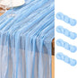 DeZerlor Baby Blue Cheesecloth Table Runners 4 Pack Summer Boho Runners | by DeZerlor