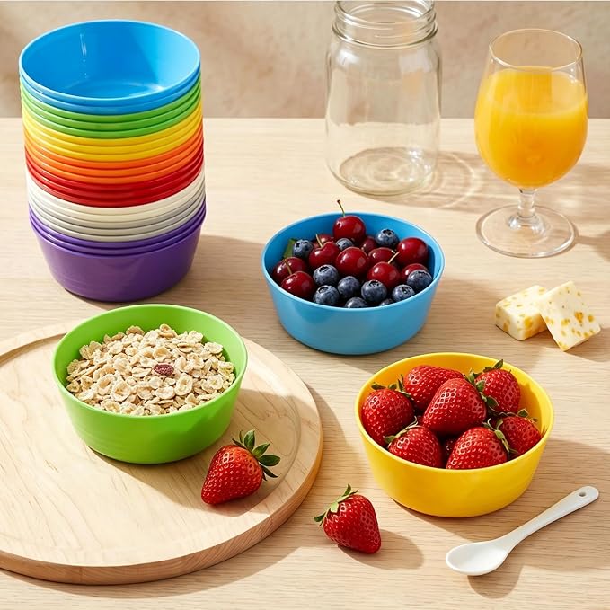 Frcctre 24 Pack Kids Plastic Bowls, 11 Oz Unbreakable Children Bowls Set - Image 5