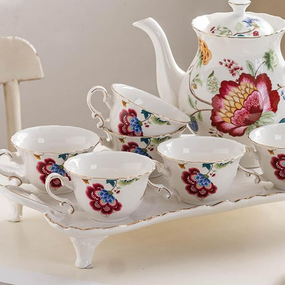 Ceramic Tea Cups Coffee Cup and Saucers Set of 4 - Image 5