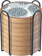 Wood Coasters Set of 8 with Holder, Cewiru Cup Mat by Unknown