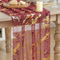 Artoid Mode Marble Pattern Burgundy Gauze Table Runner 10FT, Glitter Metallic by ArtoidMode