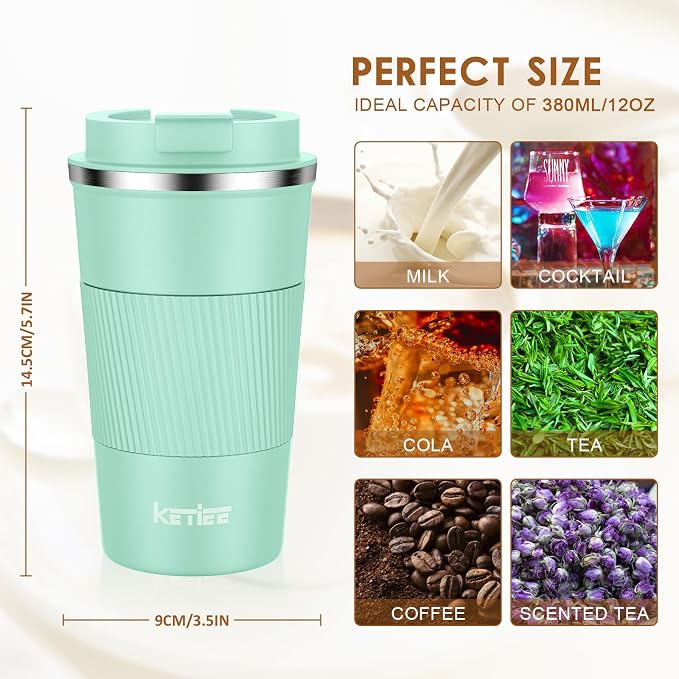 KETIEE 12oz Coffee Mug: Vacuum Insulated Coffee Cup - Image 6