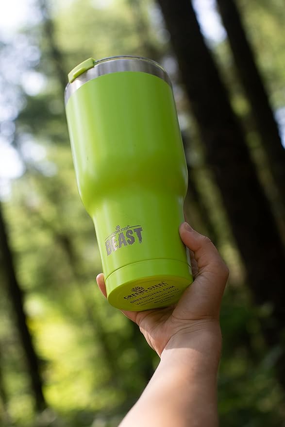 Beast 40 oz Tumbler Stainless Steel Vacuum Insulated Coffee Ice Cup Double Wall Travel Flask (Lemongrass Green)