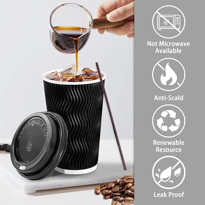 Lamosi 500 Pack 16 oz Disposable Coffee Cups - Image 3