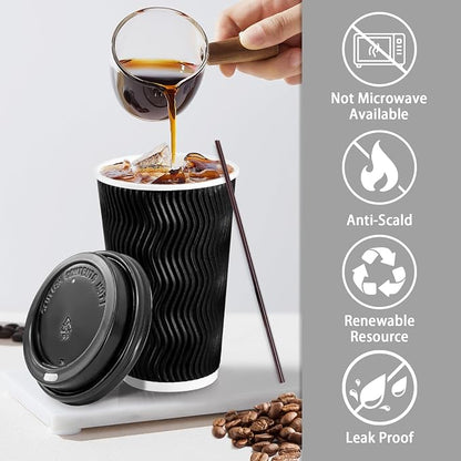Lamosi 500 Pack 16 oz Disposable Coffee Cups - Image 3