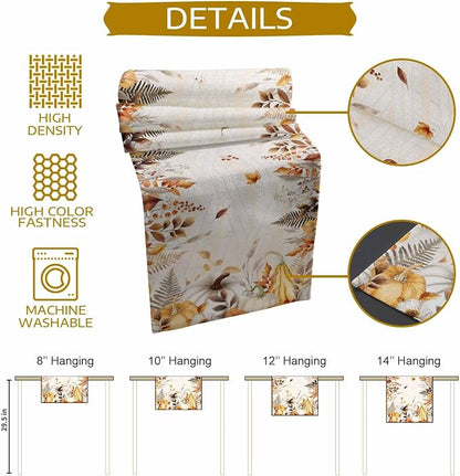 White Golden-Yellow Pumpkin Fall Table Runner 36 Inches Long, Thanksgiving - Image 8