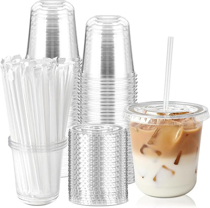 Soelomu 50 Sets 12oz Round Bottom Plastic Cups by Soelomu
