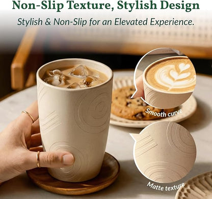 Homienly Wheat Straw Cups Unbreakable Plastic Cups Reusable Drinking Cups - Image 2