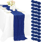 12 Pieces Royal Blue Cheesecloth Table Runner 10FT Pink Runner by Sunnyline