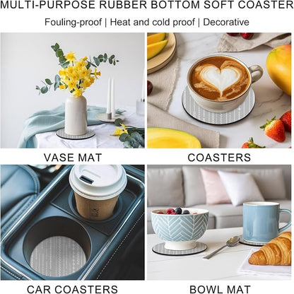 Modern Minimalist Art Coasters Set of 6 Absorbent Coasters - Image 7