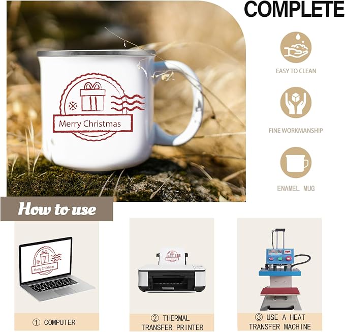 YOUKE OLA 16 Pack Sublimation Blanks Enamel Mug Camping Outdoor Coffee Travel - Image 3