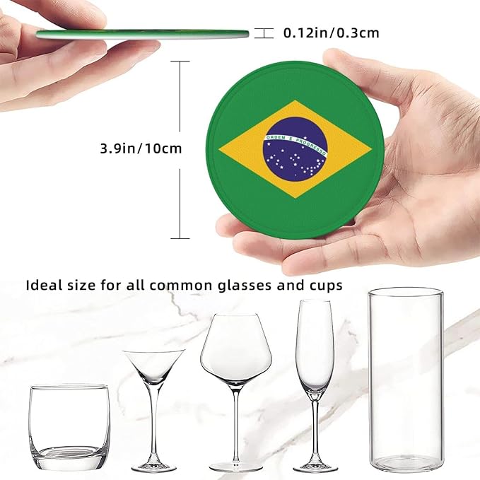 Brazilian Flag Coasters for Drinks - Image 3