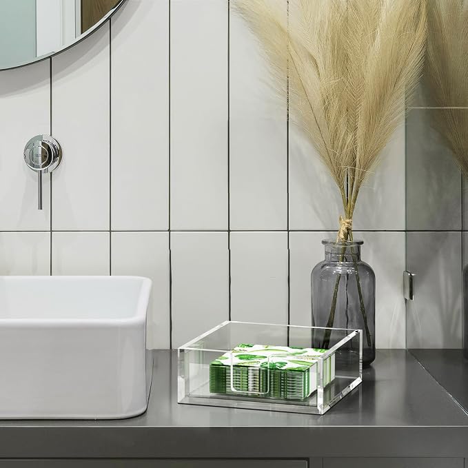 Square Acrylic Napkin Holder Tray - Image 7