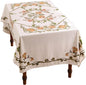 patdrea Designer Linen Rectangle Tablecloth,Vintage French Floral Tablecloths,Wrinkle Free Table Cloth,Decorative Table Cover Cloth for Kitchen,Dining,Tea Party,Home,Christmas,63"*87"