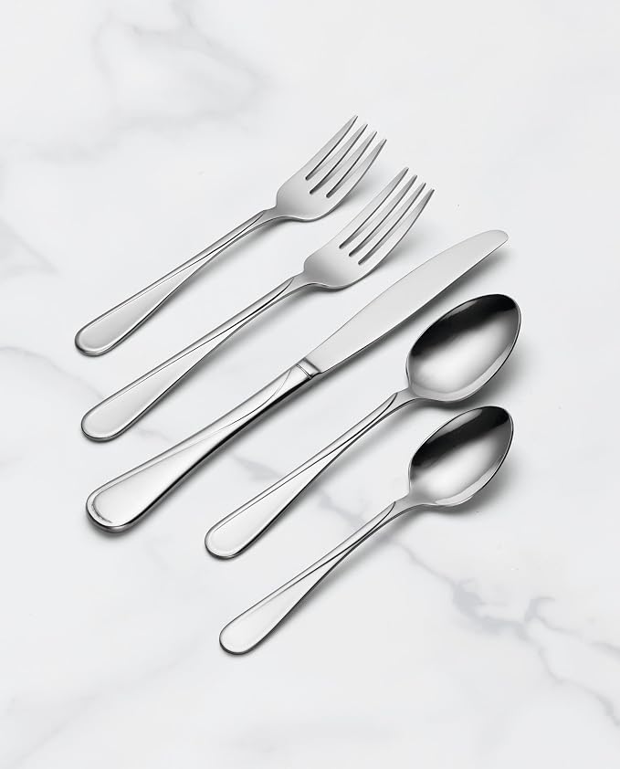 Oneida Flight 45-Piece 18/0 Stainless Steel Silverware Set - Image 7