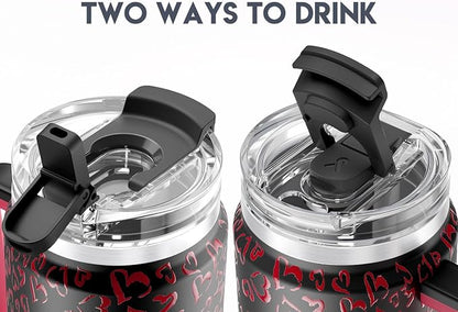 Meoky 40 oz Tumbler with Handle and Straw, Insulated Tumbler with Lid and Straw - Image 6