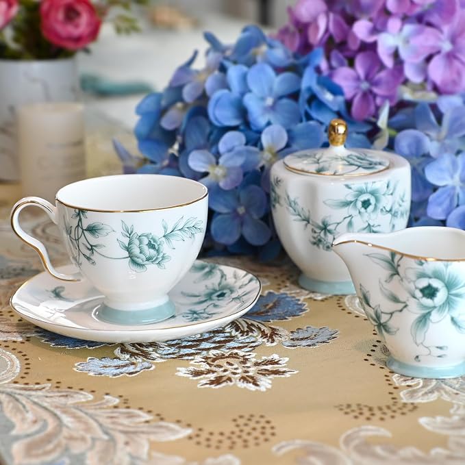 ACMLIFE Tea Set for Adults, Vintage Floral Tea Cup Set - Image 4