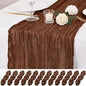 12 Pack Brown Cheesecloth Table Runner 17x108 Inch Boho Rustic Semi Sheer Gauze by Unknown