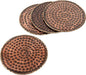 GoCraft Set of 4 Antique Copper Coasters – Handmade Hammered Copper with Padded Cork Protection, Coasters for Drinks, Beverages, Wine Glasses & Bar Glasses, Elegant Bar Décor, Durable & Stylish