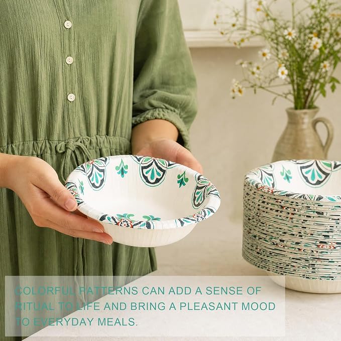 30 Pcs Paper Bowls 8 oz, Disposable Small Paper Bowls, Soak Proof, Cut Proof - Image 7