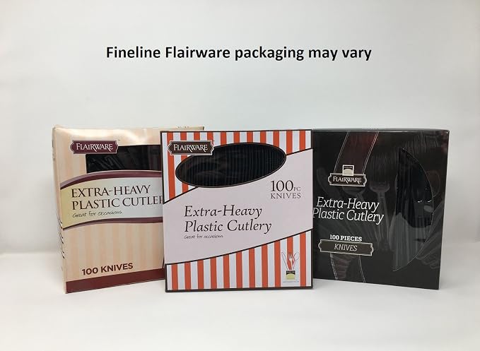 Fineline settings Disposable Black | Flairware Collection | Pack of 100 Plastic - Image 4