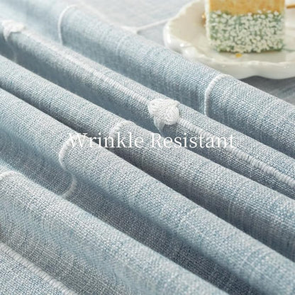 Zobesta Blue Square Table Cloth 70 x 70 Inch, Cotton Blue Linen Tablecloth Square, Heavy Weight Washable Farmhouse Soft Boho Tablecloth for Outdoor, Party, Holiday, Picnic, Dining