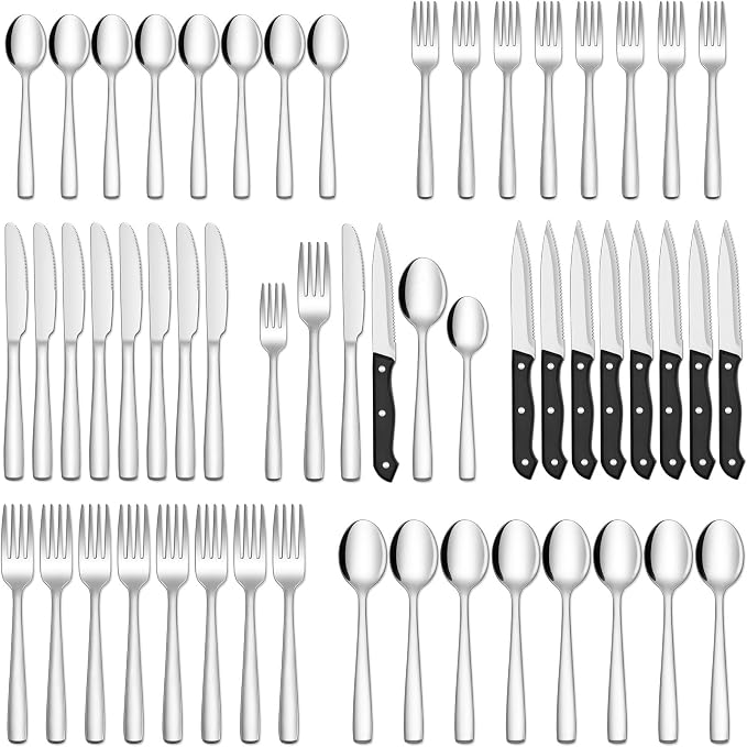 Hiware 72-Piece Silverware Set for 12, Stainless Steel Flatware Cutlery Set For by HIWARE