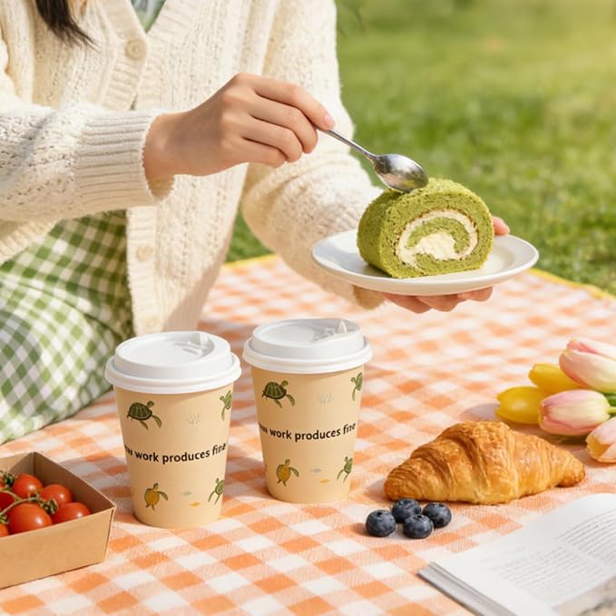 12 OZ 25 Pack Disposable Cups Paper Coffee Cups - Image 5