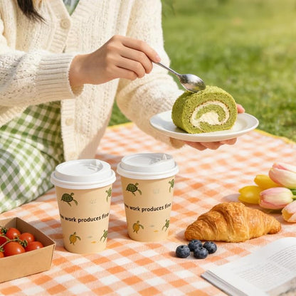 12 OZ 25 Pack Disposable Cups Paper Coffee Cups - Image 5