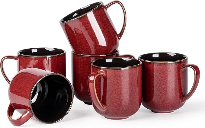 LERATIO Ceramic Coffee Mugs Set of 6, 12oz Handmade Coffee Mugs Set | Large by LeRatio