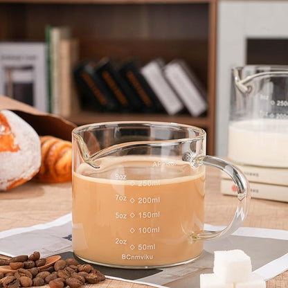 BCnmviku Espresso Cup Measuring Cup Triple Pitcher Milk Cup 250ML/8.5OZ - Image 6