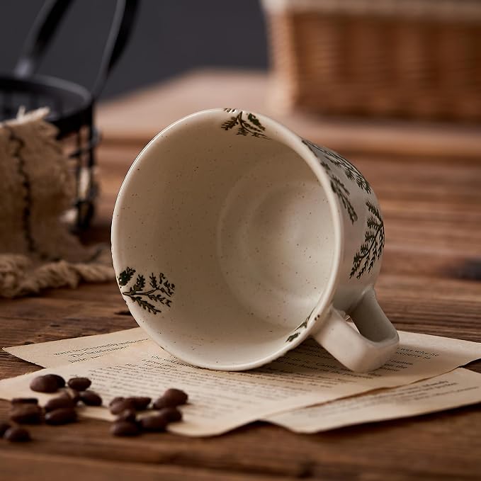 12oz Vintage Ceramic Coffee Mug Set of 2 - Image 6